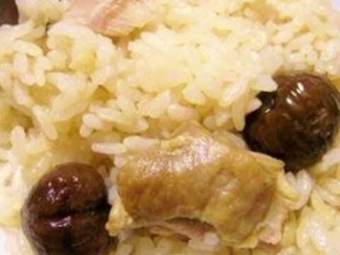 簡単！むき甘栗と鶏肉の炊き込みご飯